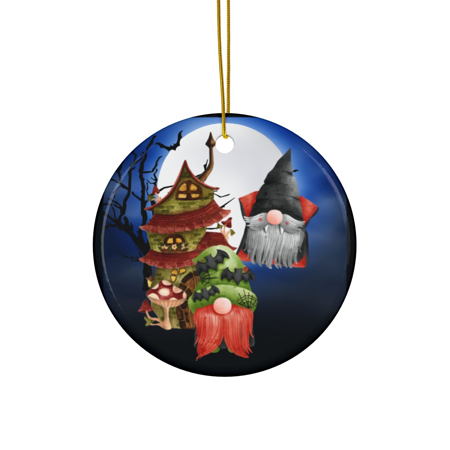 Gnome-pires and Bats | Heirloom Ceramic Ornaments (1pc, 3pcs, 5pcs, 10pcs)