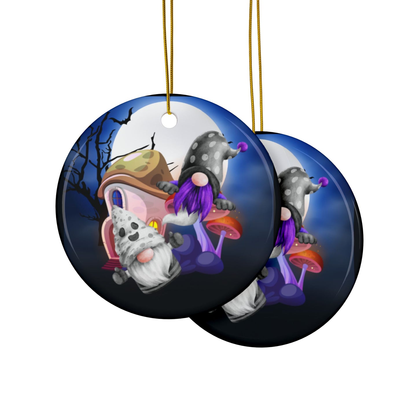 Ghostly Gnomes | Heirloom Ceramic Ornament (1pc, 3pcs, 5pcs, 10pcs)