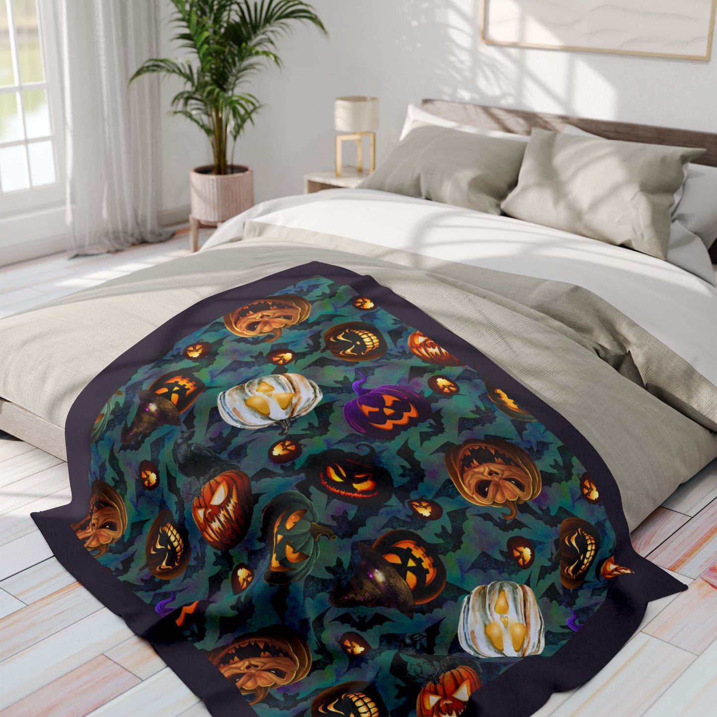 Scary Jacks | Spooky Hallows | Velveteen Microfiber Blanket