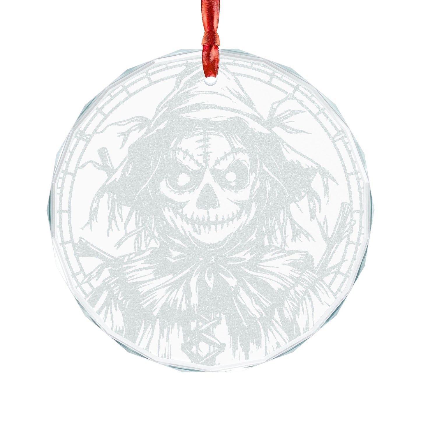 Scarecrow Ornament | Engraved Glass Horror Decoration