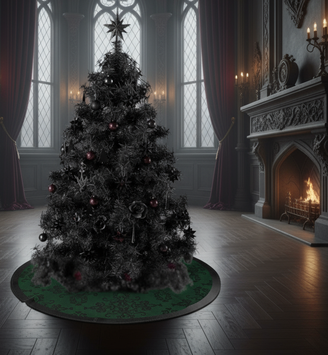 Tree Skirt | Dark Emerald Lace | Nightmare Holiday Tree Skirt