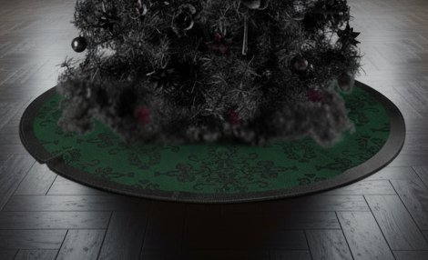 Tree Skirt | Dark Emerald Lace | Nightmare Holiday Tree Skirt