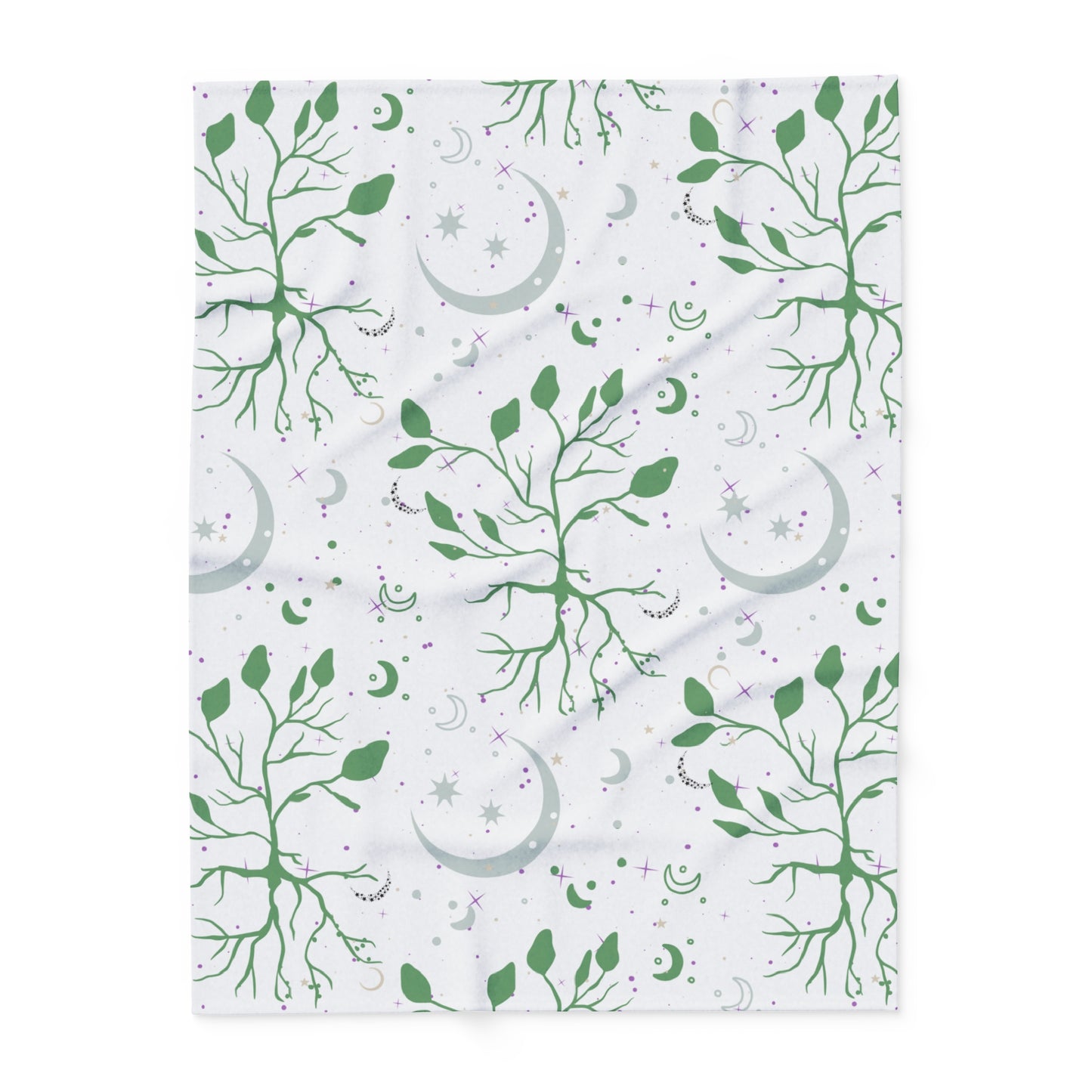 Moon Roots | Green | Microfiber Blanket