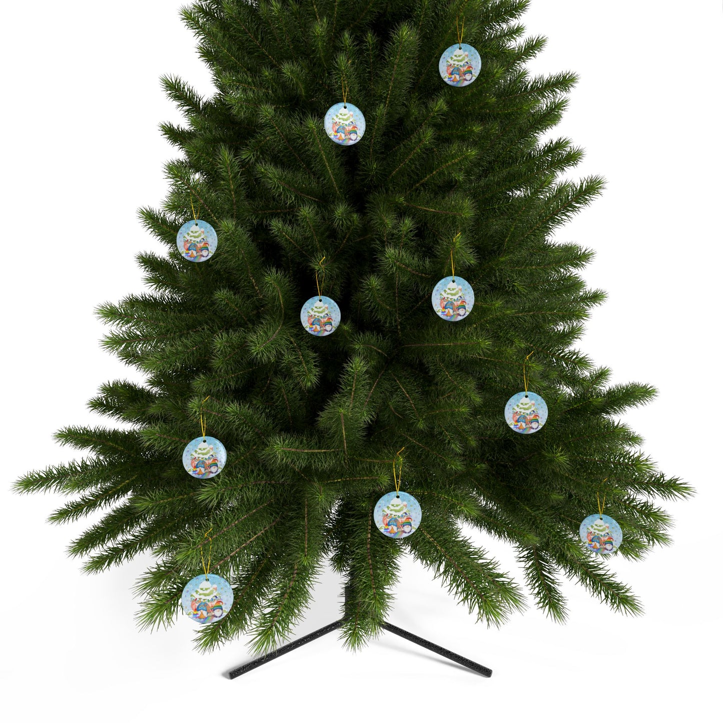 Rainbows in Winter | Pridemas Holiday | Heirloom Ceramic Ornaments (1pc, 3pcs, 5pcs, 10pcs)