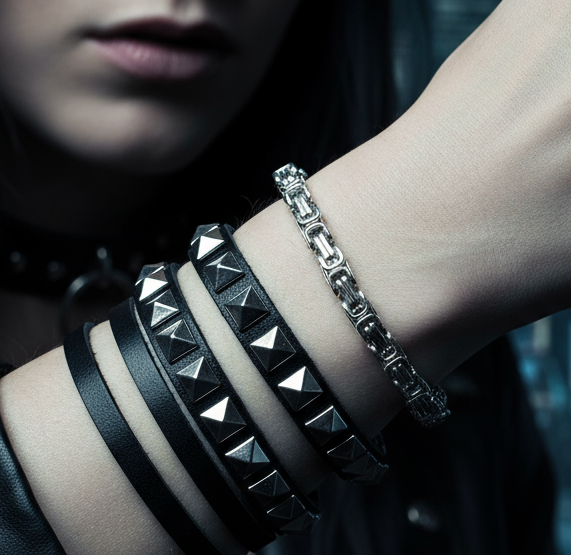 Box Chain Bracelets | Black and Silver | Stainless Steel Bracelets