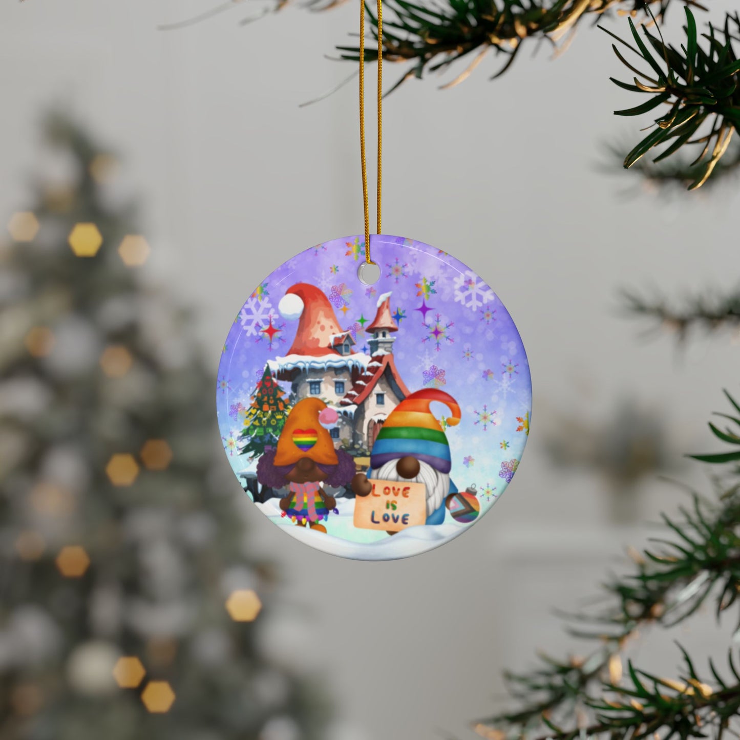 Peace, Love, and Joy to Everyone | Pridemas Holiday | Heirloom Ceramic Ornaments (1pc, 3pcs, 5pcs, 10pcs)