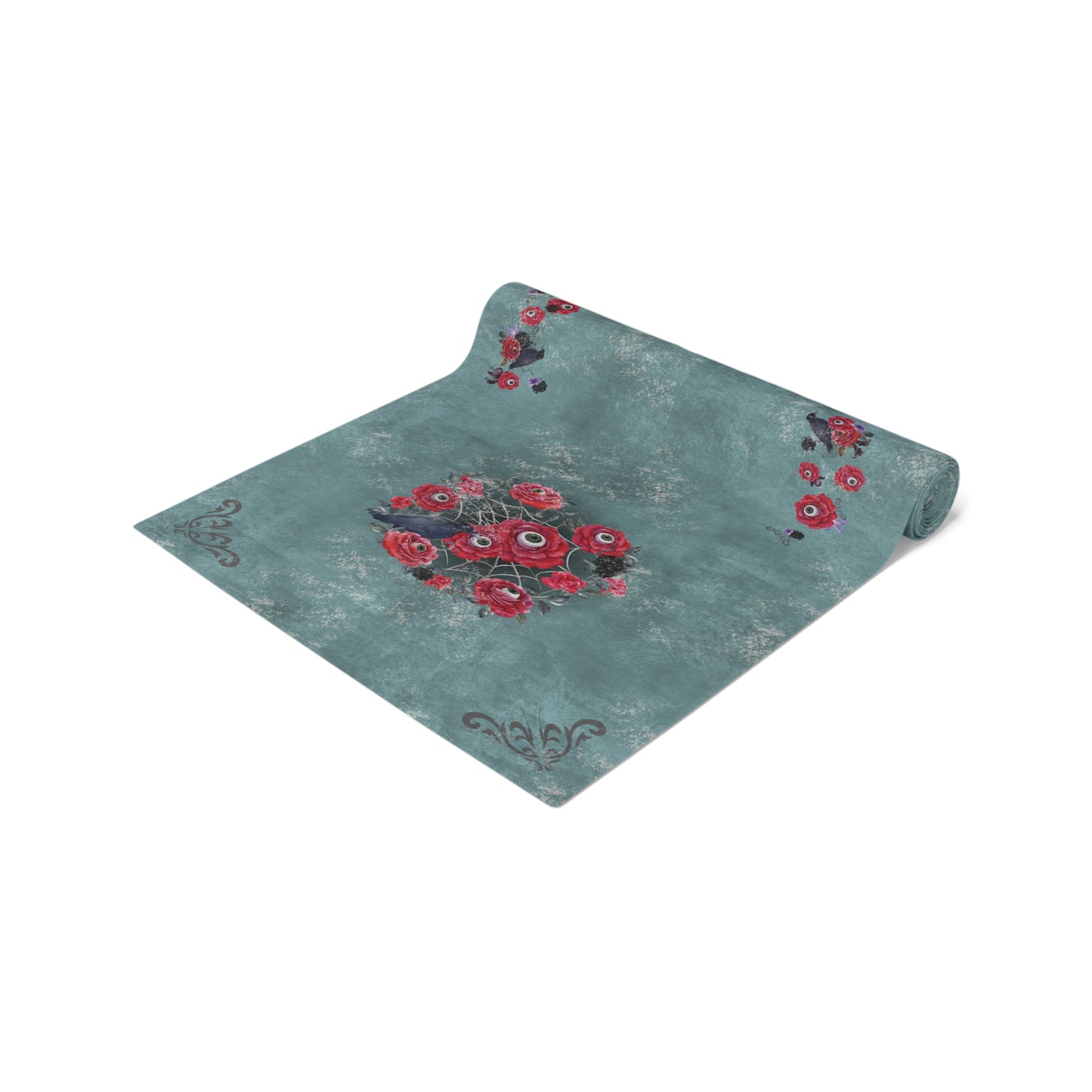 Table Runner (Poly) | Ocular Floral Nightmare Holiday Decor
