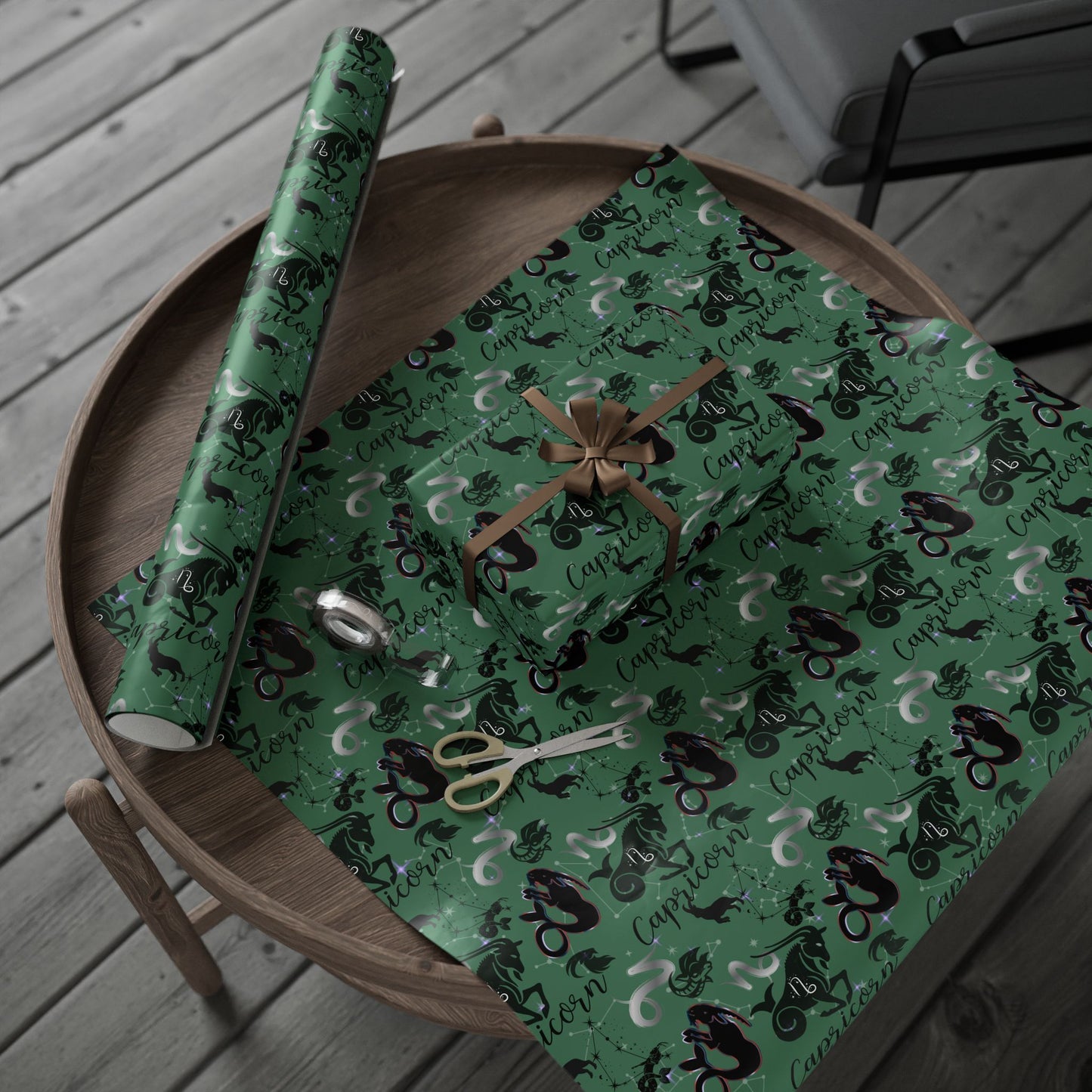 Capricorn | Green | Zodiac Birthday Wrapping Papers