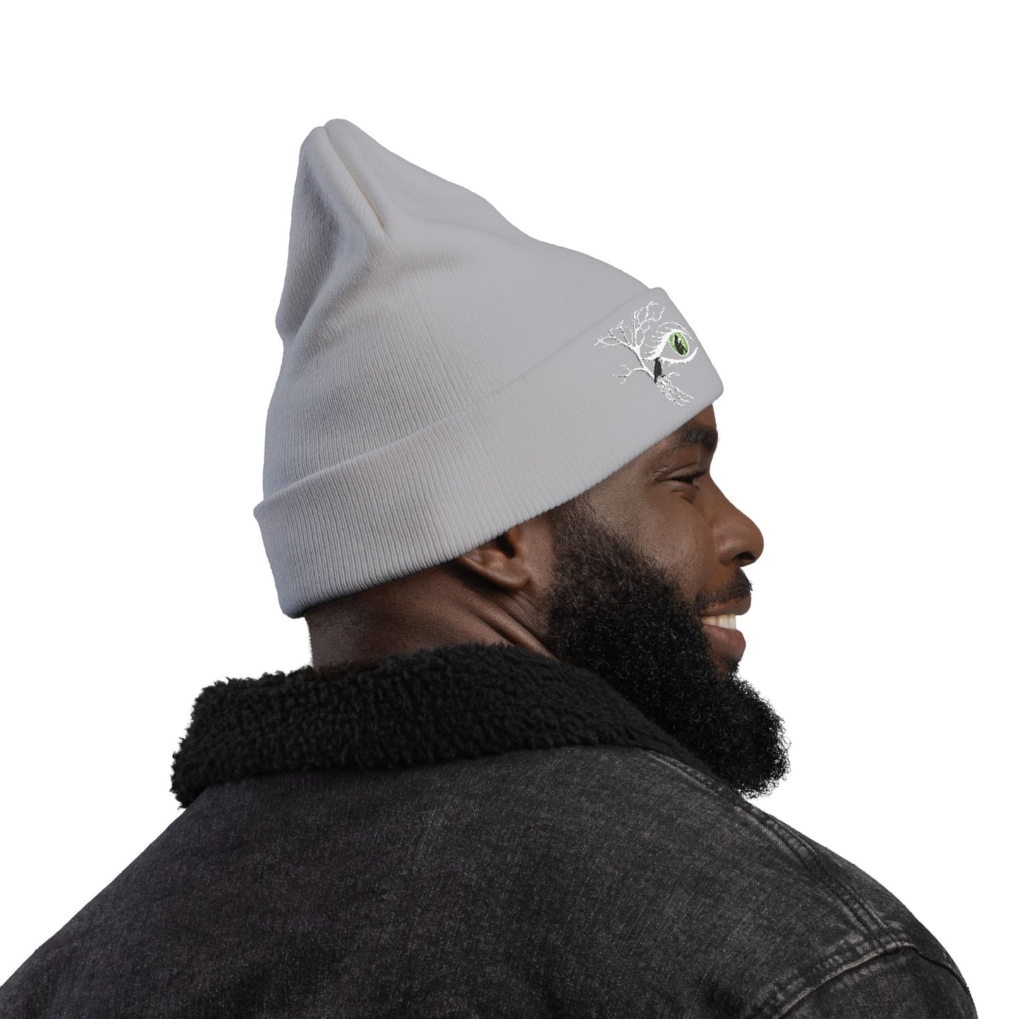 Caught in Your Eyes Beanie Hat | Embroidered Art
