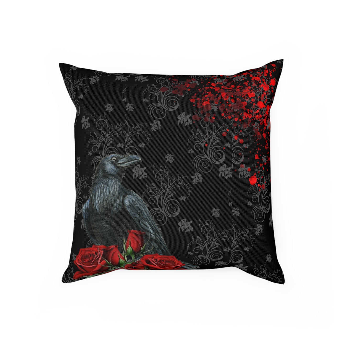 Black Feather and Red Roses | Cushion 2 sizes