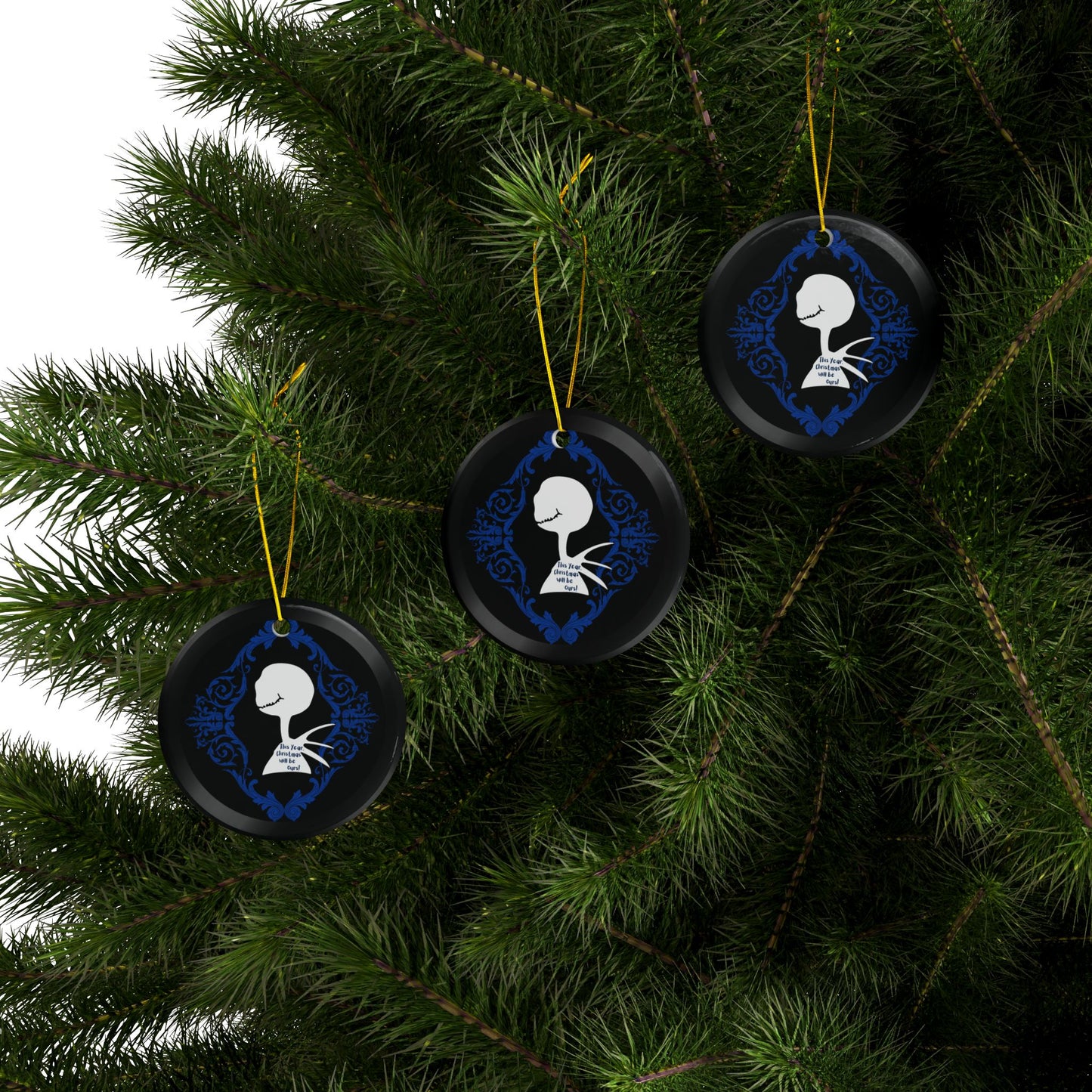 Mr. J. Skellington | Christmas is Ours | Heirloom Ceramic Ornaments (1pc, 3pcs, 5pcs, 10pcs)