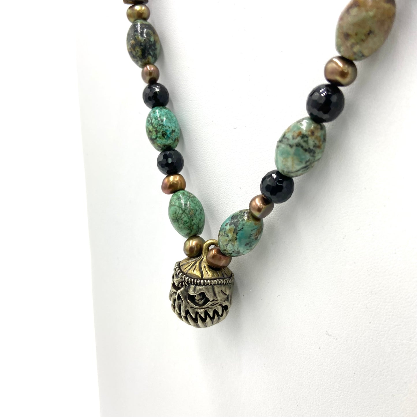 Monstrous Pendants | Bead and Chain Necklace with Ferocious Spirits 