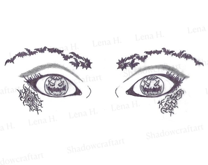 Pumpkin Eyes Beanie Hat | Embroidered Art