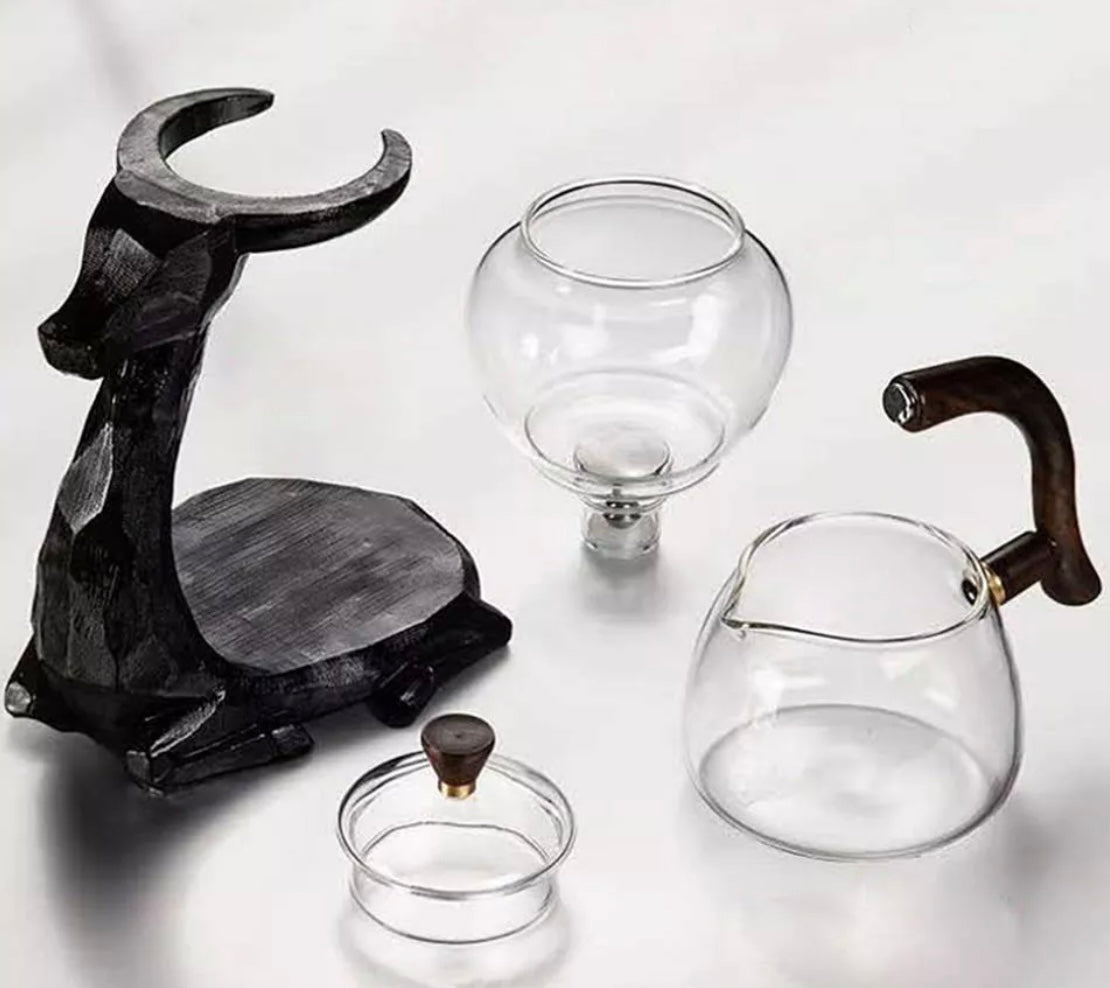 Elk Tea Set | Teapot And Cups Set Heat-Resistant Glass | Teapot With Base