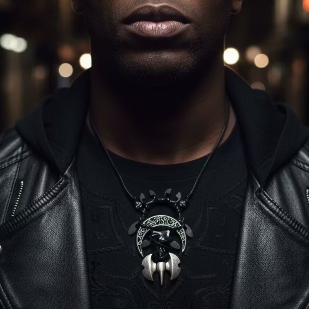 Corded Nightside Necklaces | Crescent Moon Urban Industrial Pendants