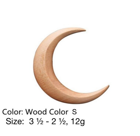 Crescent Moon Wooden Hair Sticks