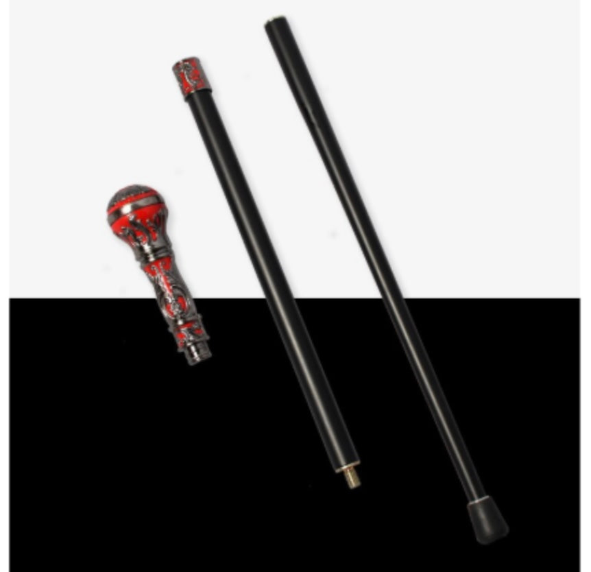 Red Black Filigree Walking Stick | ￼ Decorative Leisure Cane ￼