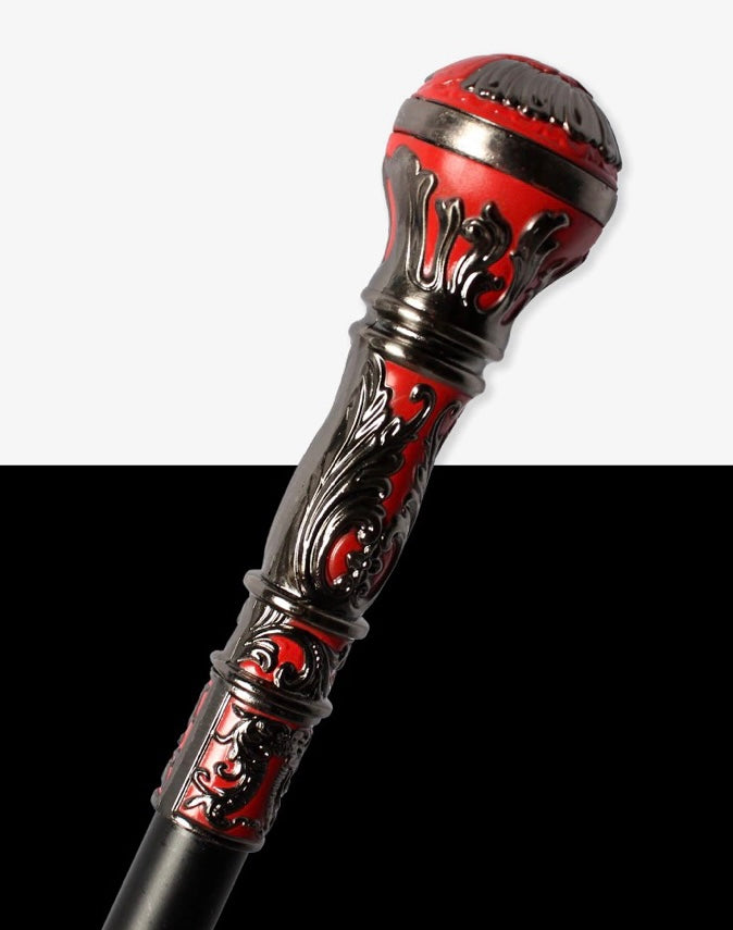 Red Black Filigree Walking Stick | ￼ Decorative Leisure Cane ￼