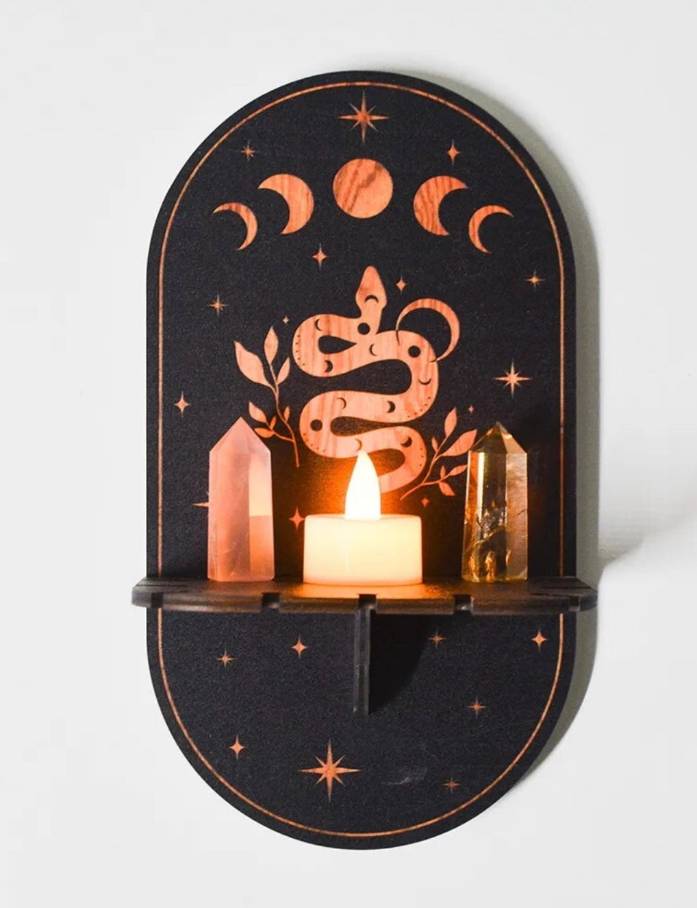 Bohemian Wooden Shelf | Mystic Keepsake Display
