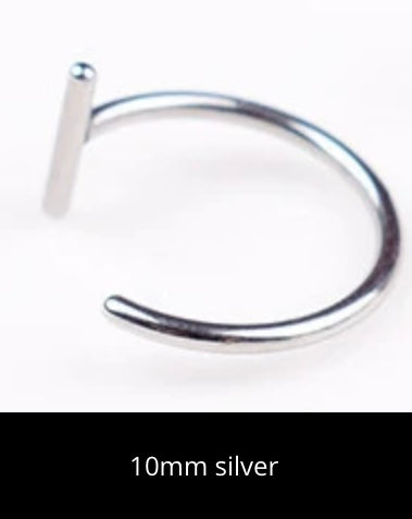 Cross Bar Lip Jewelry | Faux Lip Ring Stainless Steel | Surgical Grade Safe