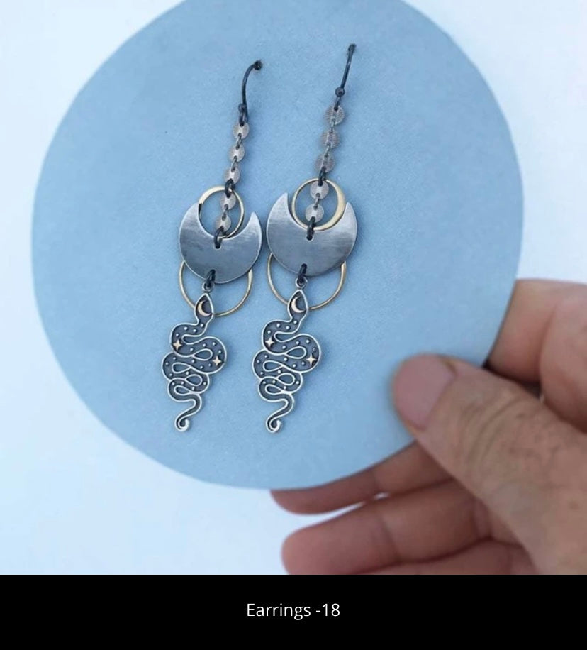 Irregular Snakes | Geometric Earrings | Vintage Earrings
