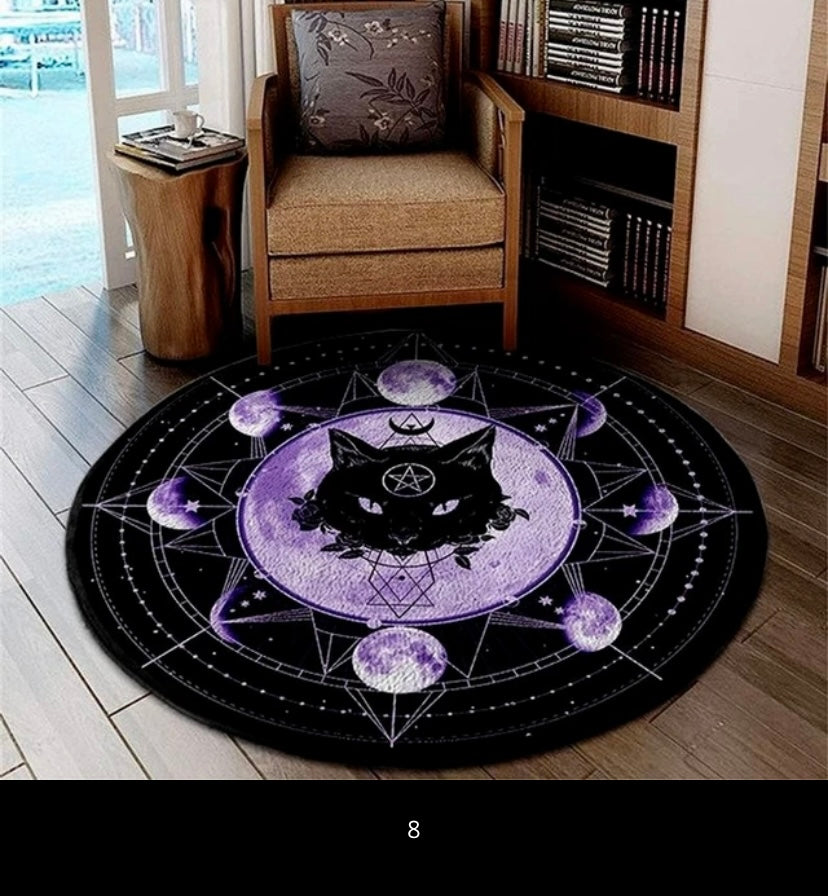 Dark Home Decor Rugs | Round Carpets  |  Magick Collection