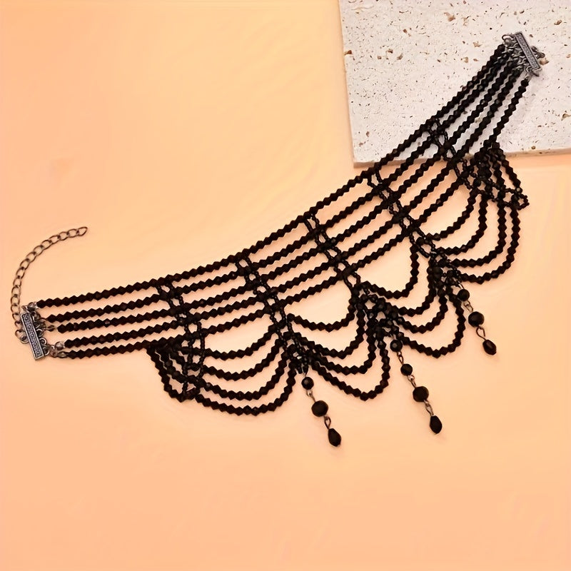 Multilayer Victorian Choker Necklaces | 1pc (Black or White)