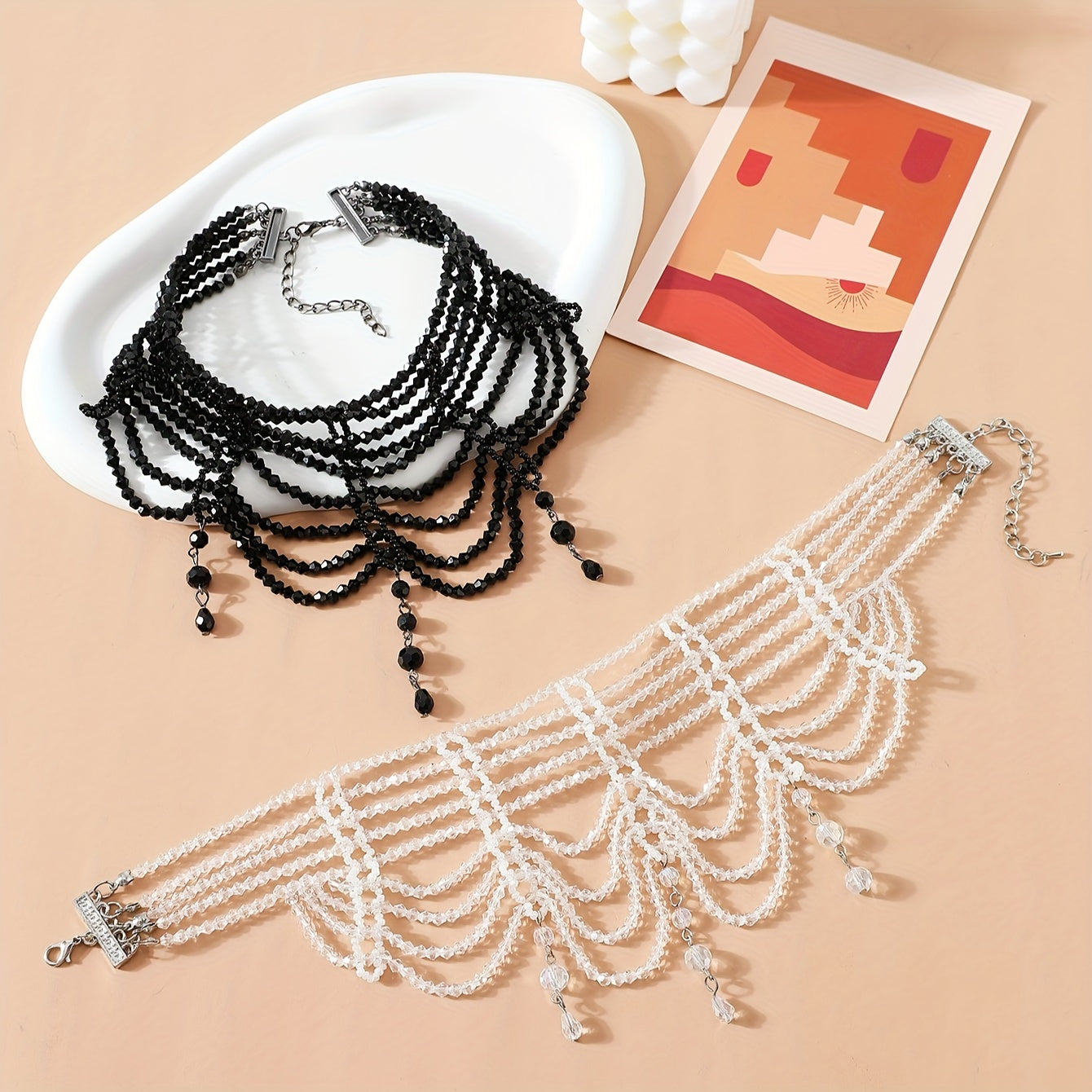 Multilayer Victorian Choker Necklaces | 1pc (Black or White)