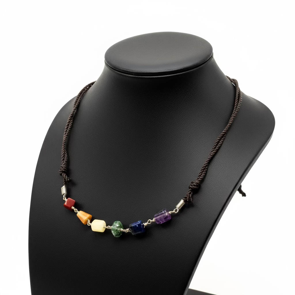 Chakra / Pride Necklace | Boho Beaded Cord Necklace
