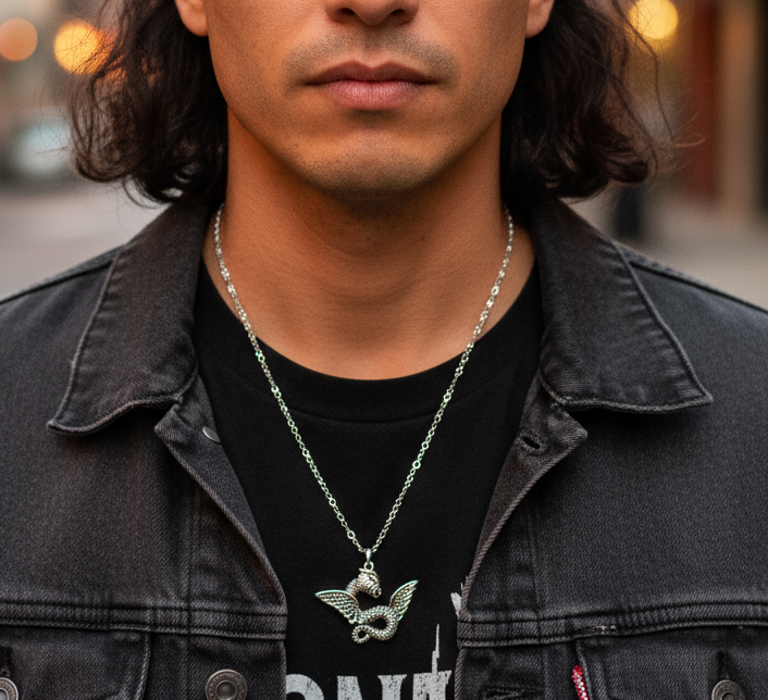 Quetzalcoatl Pendent | Street Style Stainless Steel Necklace
