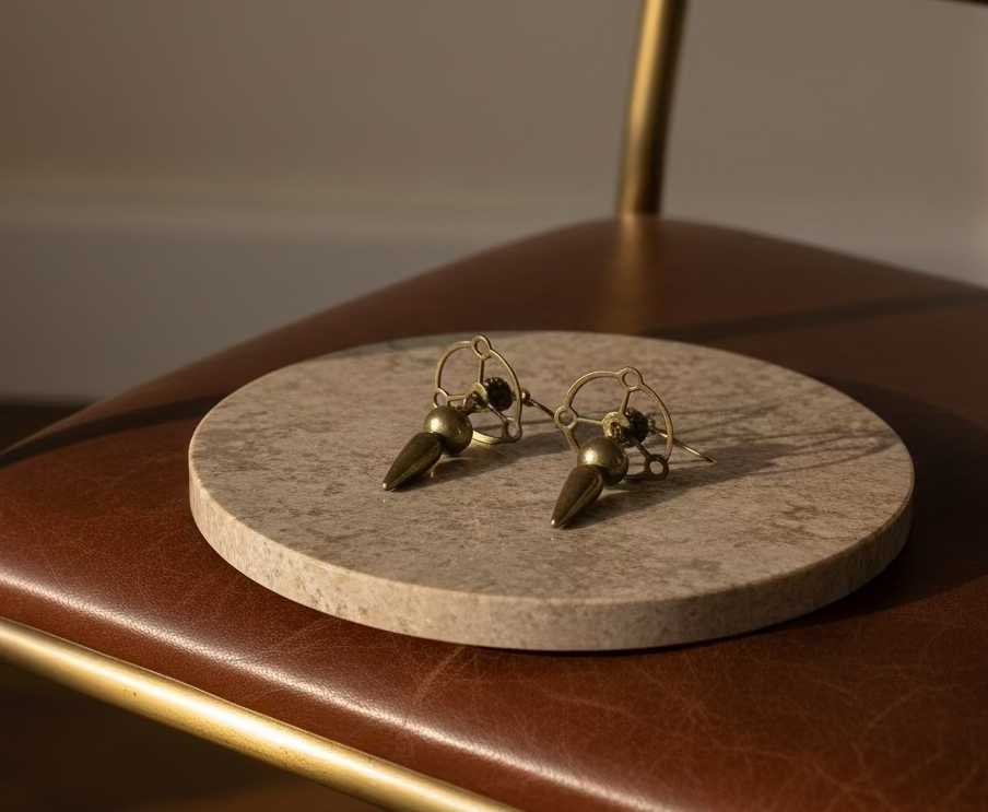 Brass and Spiked Earrings | Dangle Earrings Handmade Designs