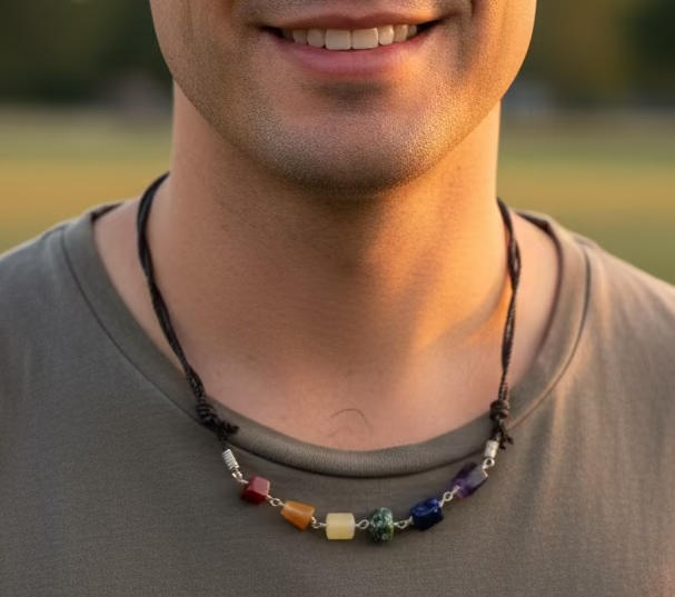 Chakra / Pride Necklace | Boho Beaded Cord Necklace