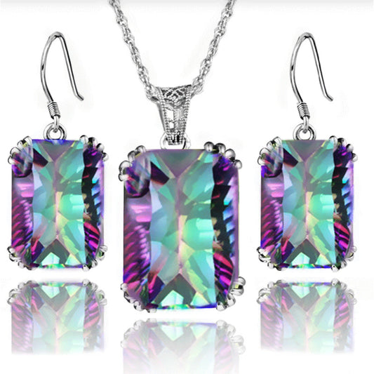 Aurora Elegant Multi-Color 2pcs Set | Versatile Earrings Necklace Set,