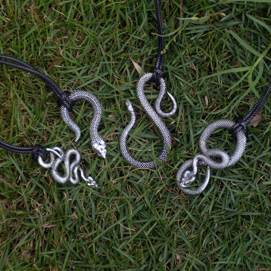 Serpent Pendants | Witch Snake Necklace | Vegan Leather Cord