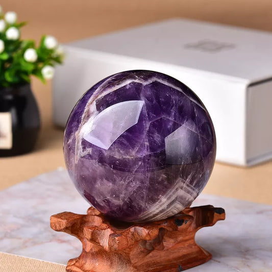 Polished Natural Crystal Ball | Stone Globe Decor | Exquisite Healing Tool