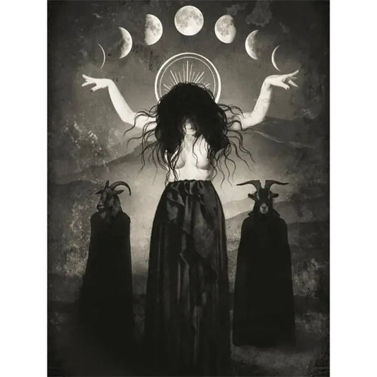 Dark Prints Home Decor | Nordic Gothic Horror Witch Canvas Painting Wall Art