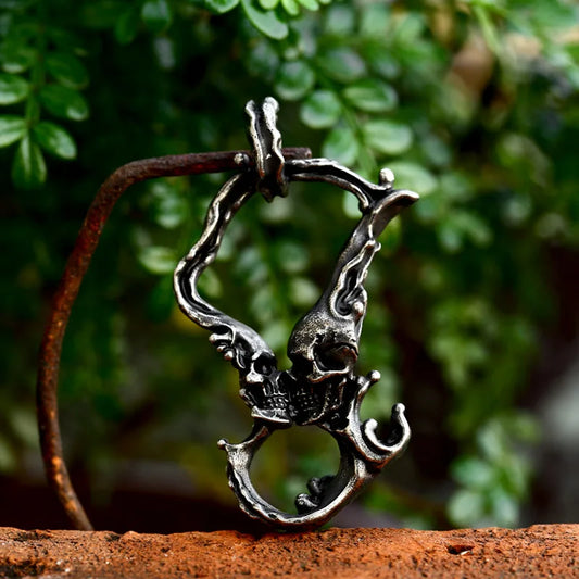 Lovers Kiss Skulls Pendant |Stainless Steel Necklace