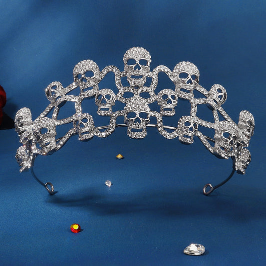 Rhinestone Skull Crown / Tiara | Goth Punk Hair Accessories