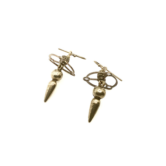 Brass Spike Earrings