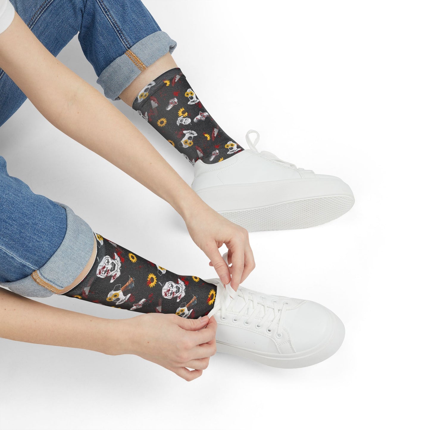 Horror Socks | Sunny T | Poly Crew Socks | Cozy and Scary