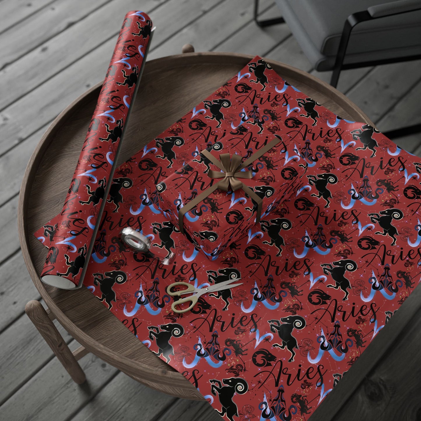 Aries | Red | Zodiac Birthday Wrapping Papers