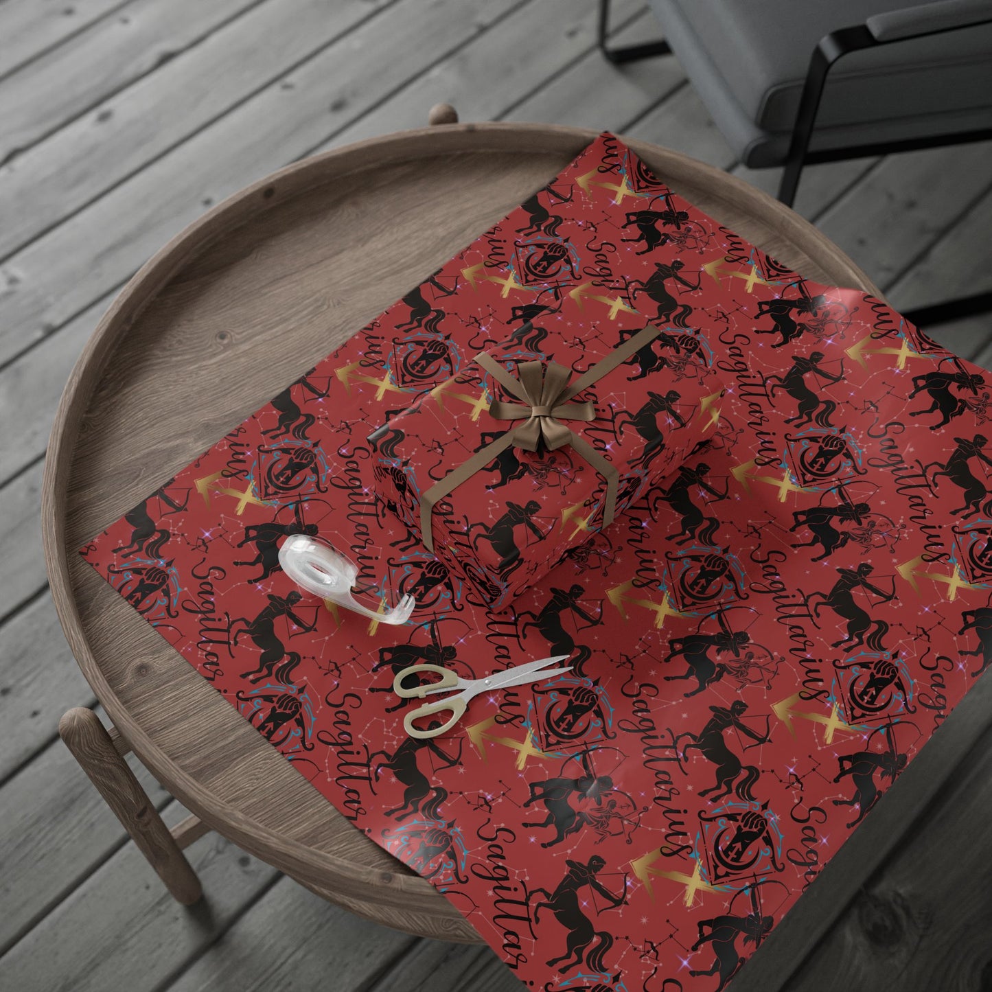 Sagittarius | Red | Zodiac Birthday Wrapping Papers