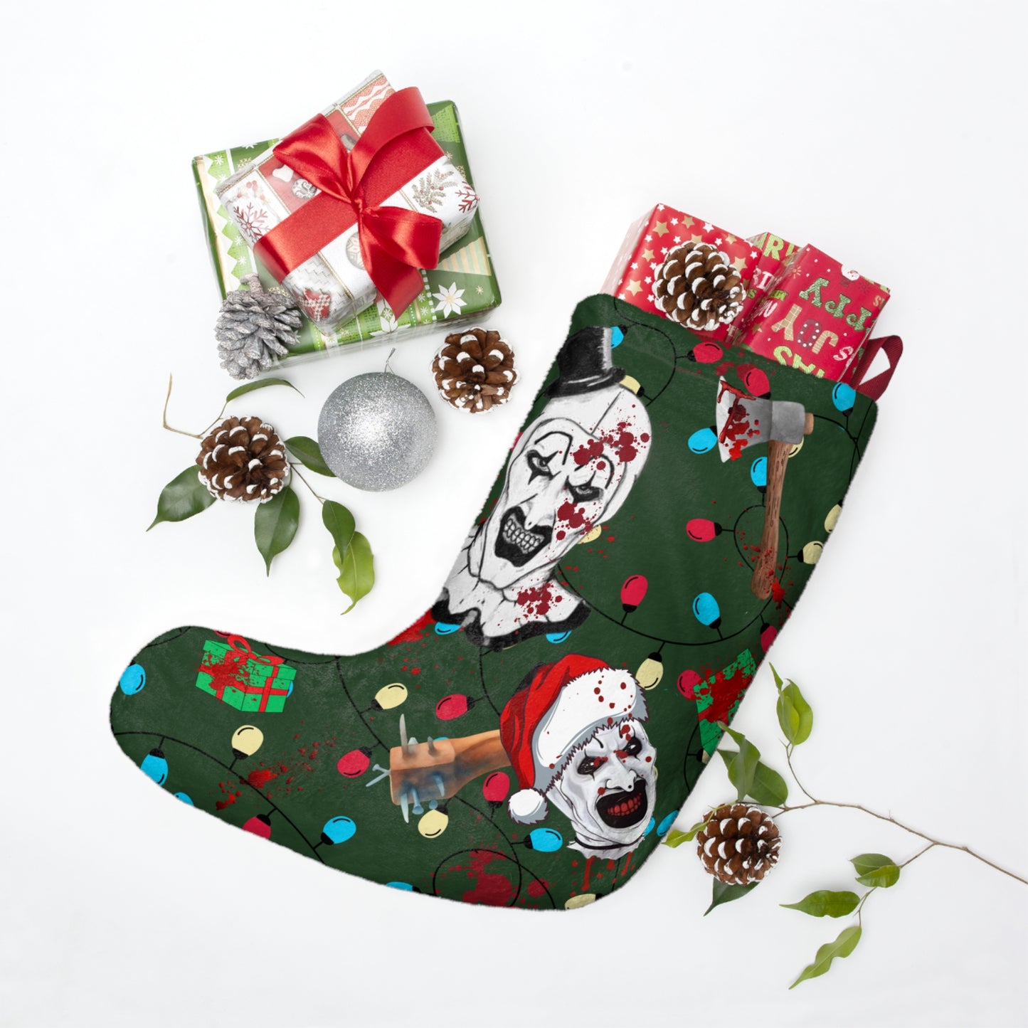 Terror Santa Stocking | Horrific Retro Movie Holiday Stocking