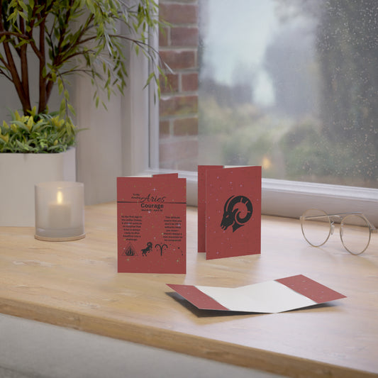 Aries | Red | Greeting Card | Astrology Design (1, 10 pcs)