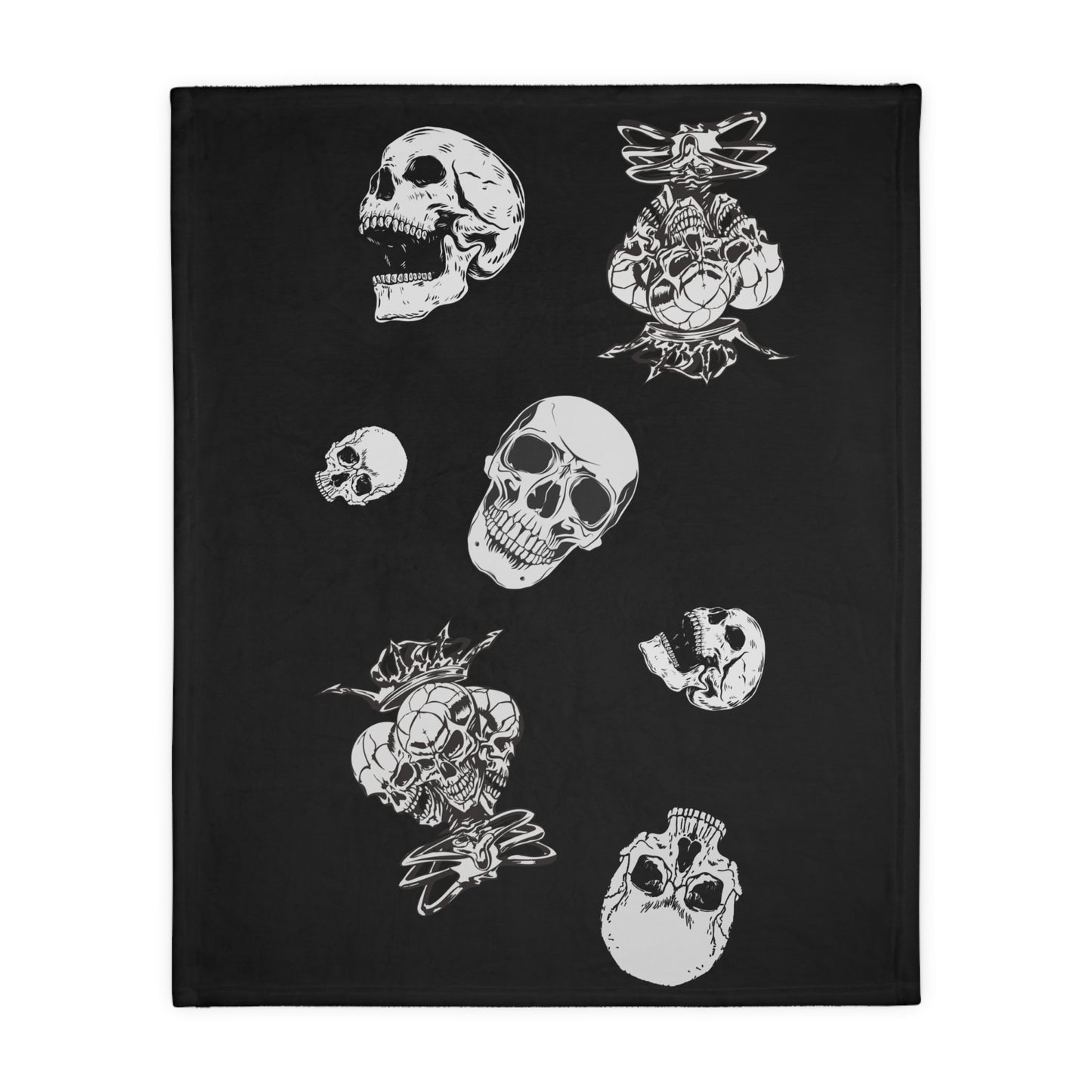 Skull Craze | Velveteen Microfiber Blanket (Two Sided)