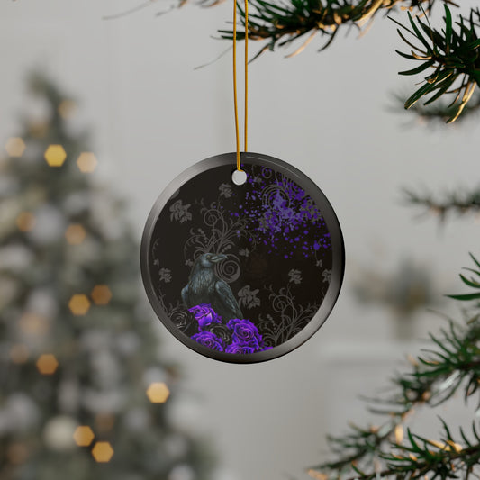 Black Feather / Purple | Heirloom Ceramic Ornaments (1pc, 3pcs, 5pcs, 10pcs)