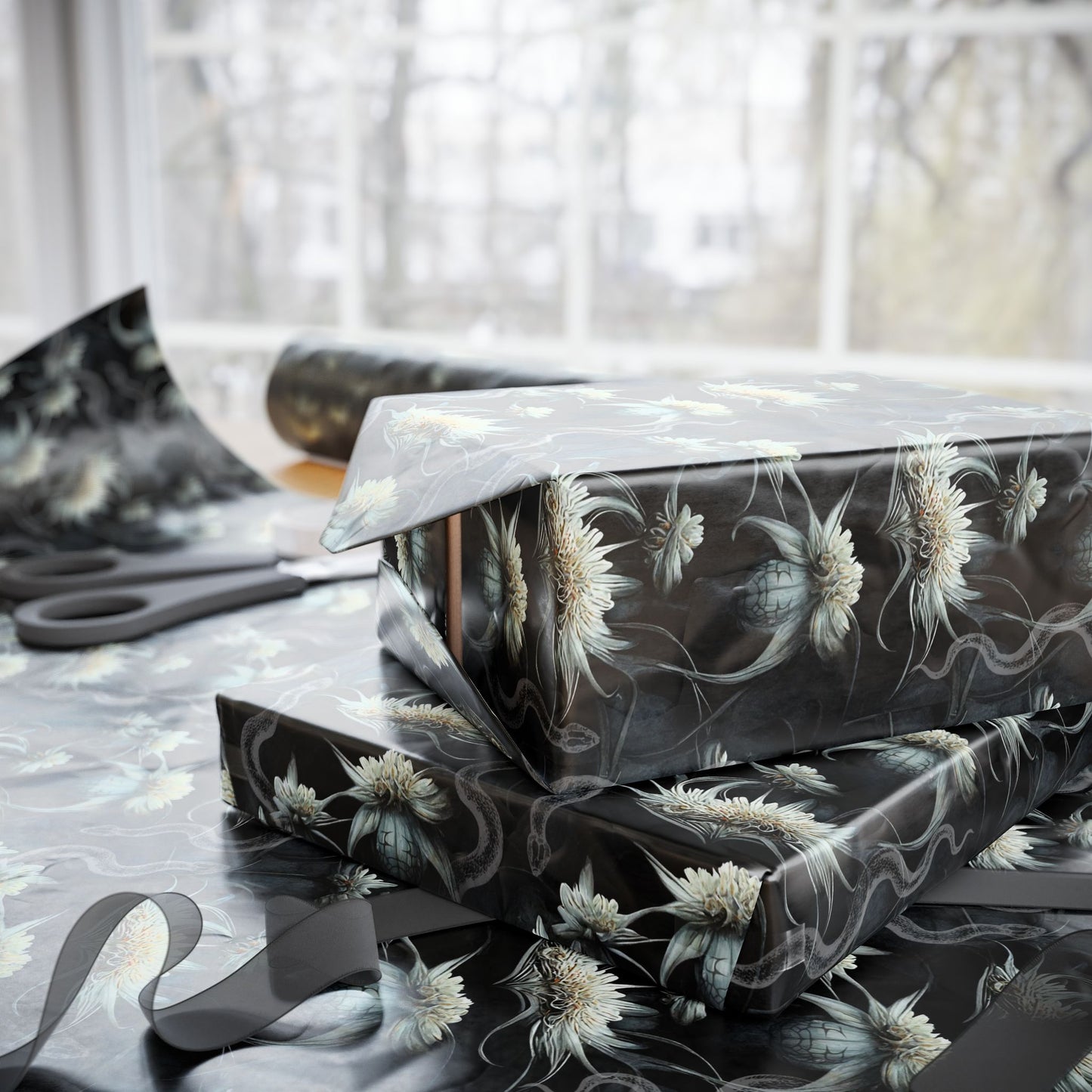 Snake Flowers | Night Garden | Gift Wrap Papers