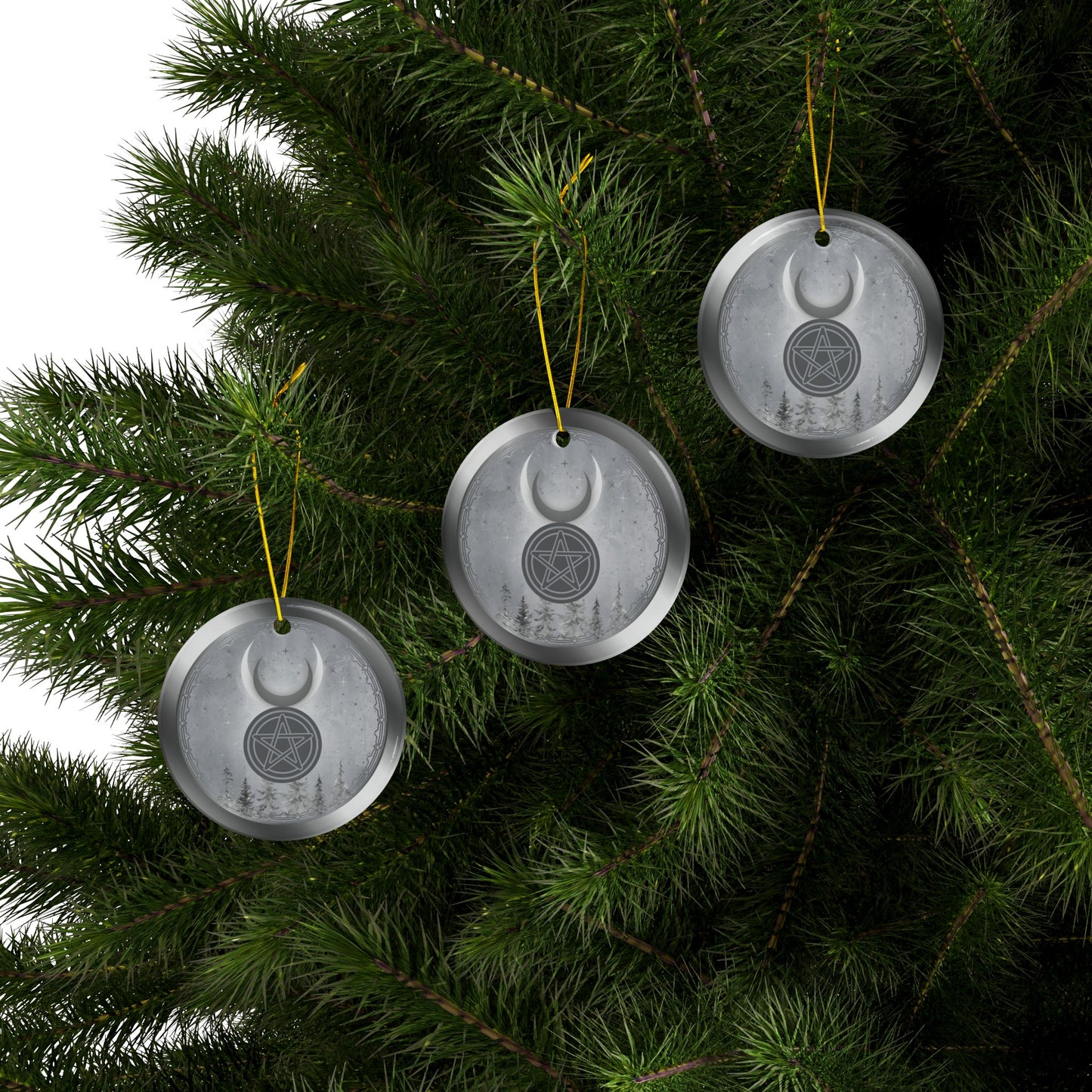 Horned Moon | Winter Solstice | Heirloom Ceramic Ornaments (1pc, 3pcs, 5pcs, 10pcs)