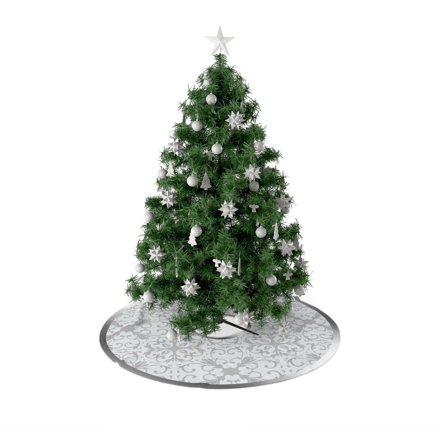 Silver Lace Round Tree Skirt