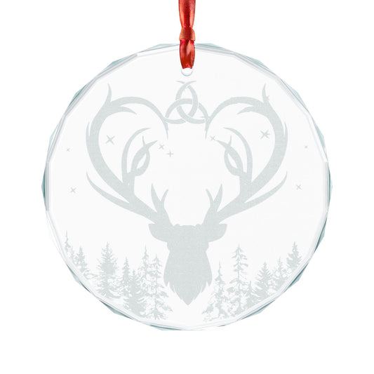 Glass Ornament | The Great Stag | Engraved Holiday Decoration
